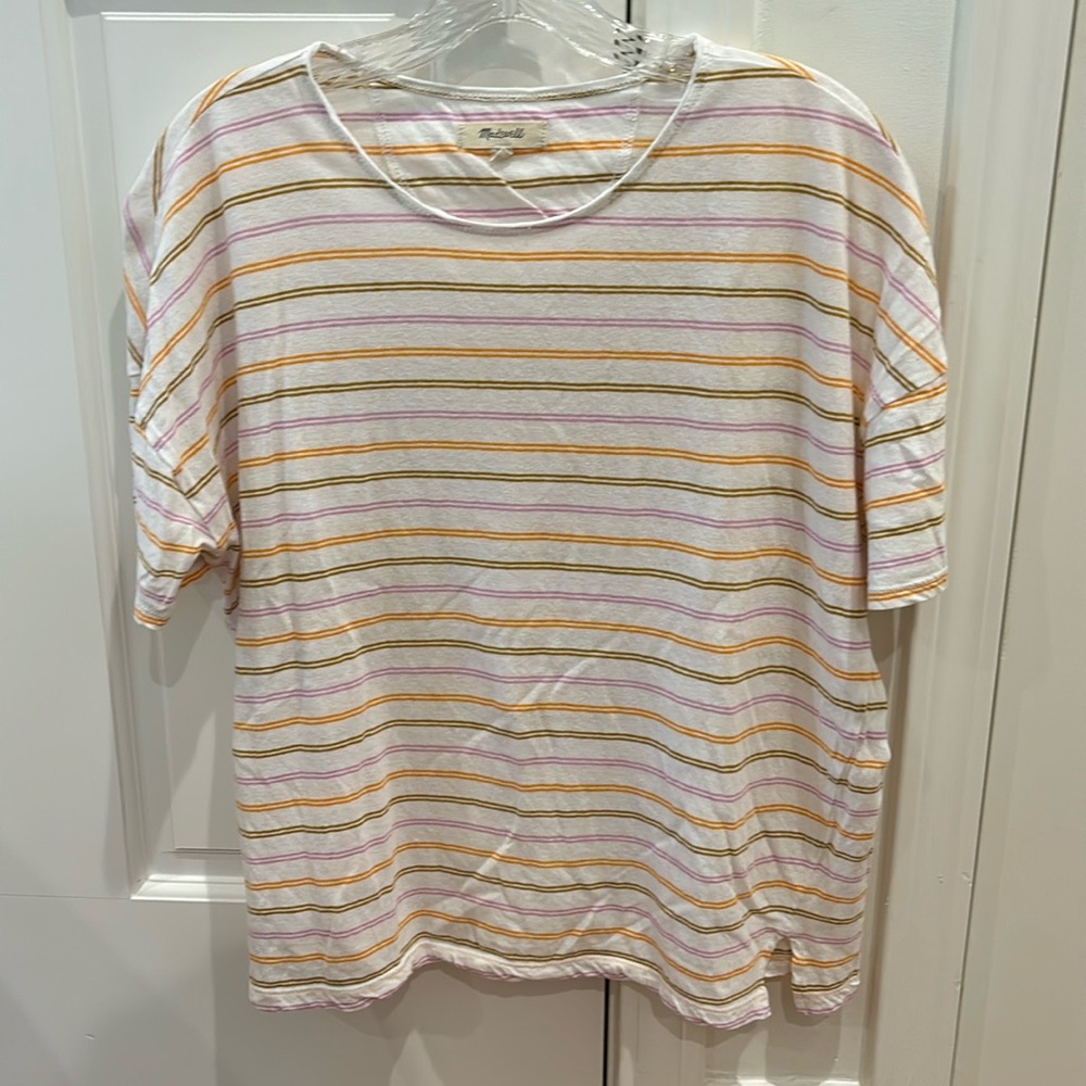 Madewell linen striped shirt, size small